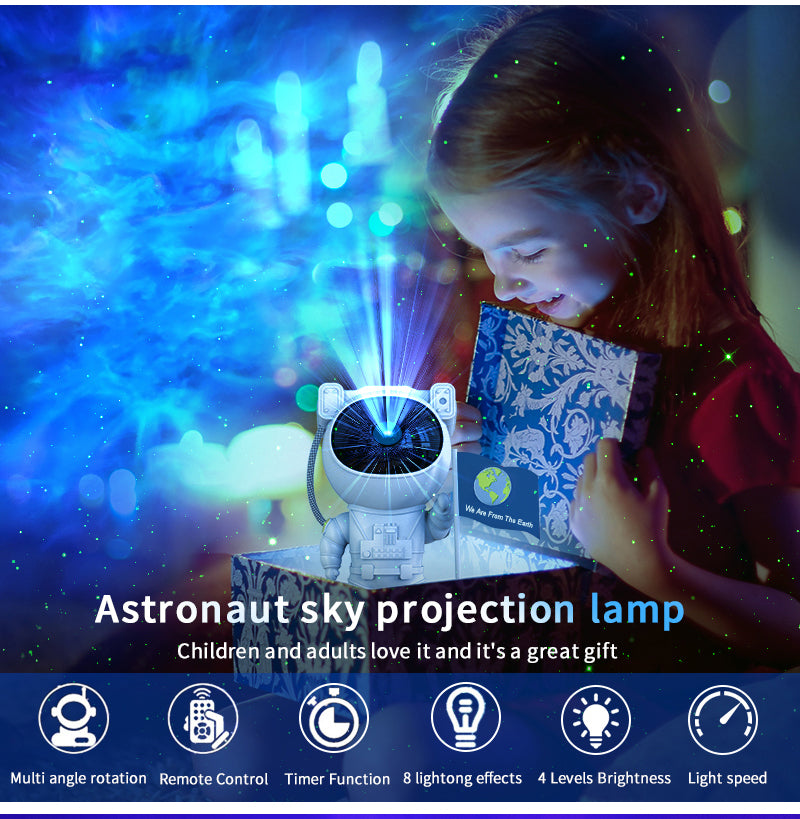 Star Projector Night Light Astronauts Children - Kids Star